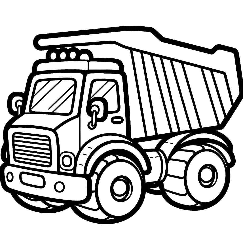 Desenho de Caminhão Caçamba Imprimivel para Colorir