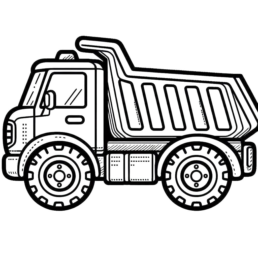 Desenho de Caminhão Caçamba para Crianças de 2 Anos para Colorir
