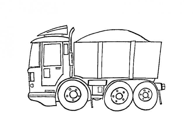 Desenho de Foto de Caminhão Caçamba para Colorir