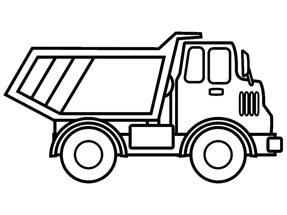 Desenho de Incrível Caminhão Caçamba para Colorir