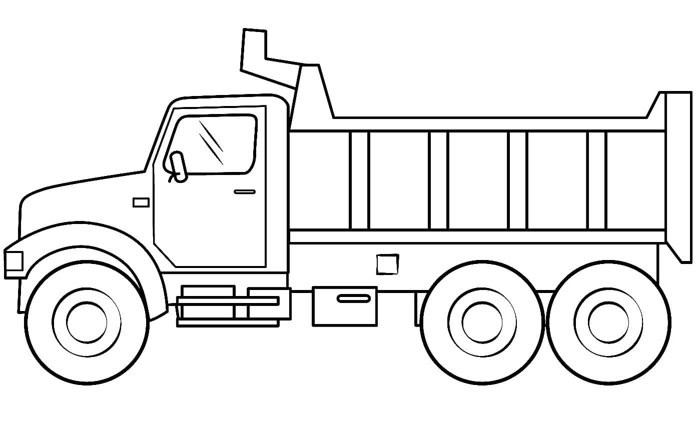 Desenho de Pintura de Caminhão Caçamba para Colorir