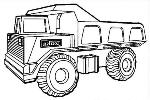 Desenho de Um caminhão caçamba para Colorir