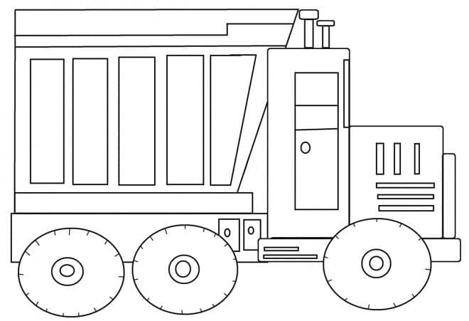 Desenho de Caminhão Caçamba Carregado para Colorir e Imprimir