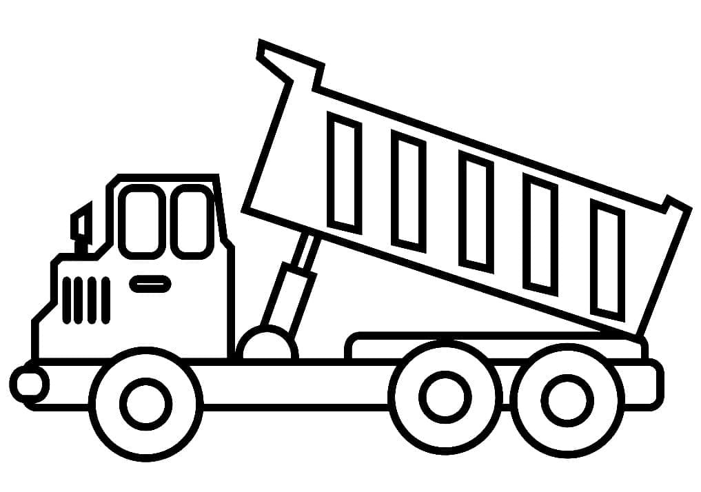 Desenho de Caminhão Caçamba no Transporte para Colorir e Imprimir