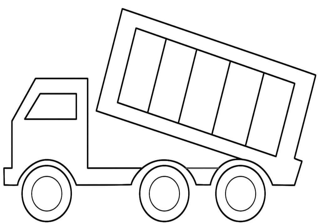 Desenho de Caminhão Caçamba para Colorir com Lápis de Cor e Imprimir