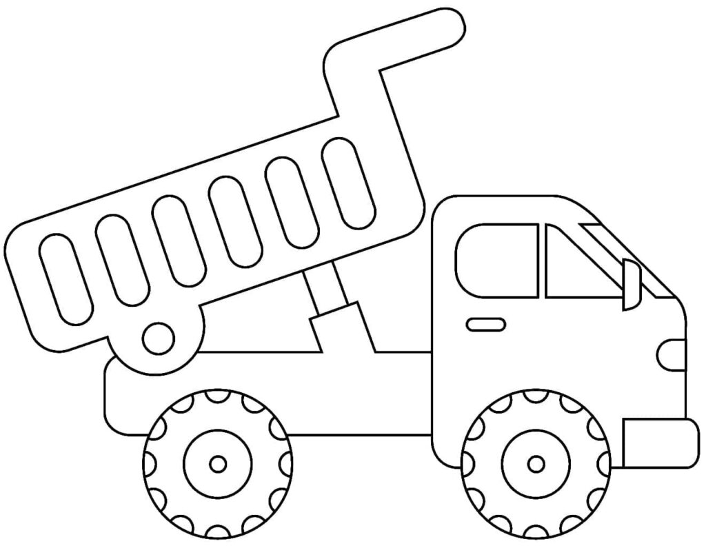 Desenho de Caminhão Caçamba para Colorir e Imprimir Pdf Grátis