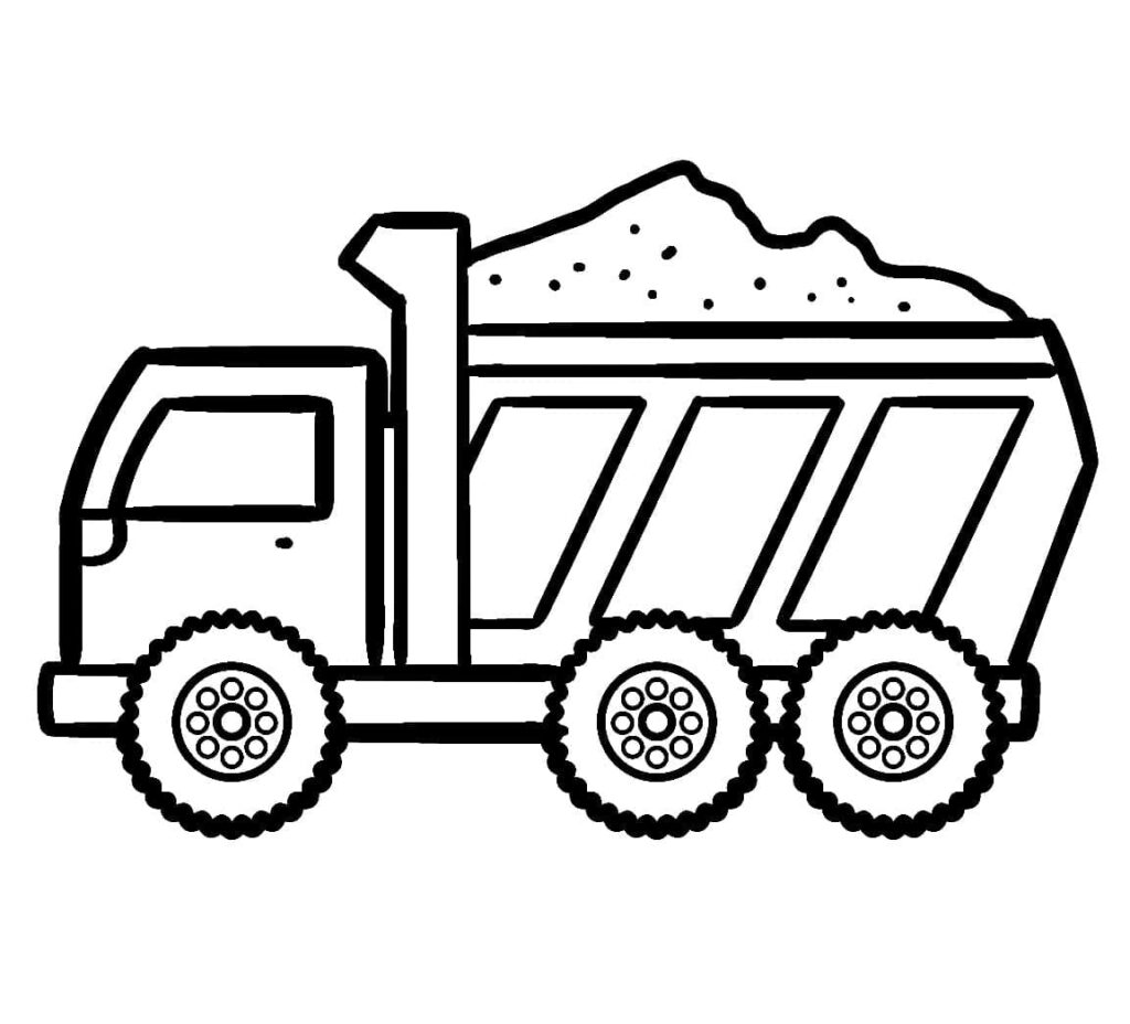 Desenho de Caminhão Caçamba Pequeno para Colorir e Imprimir
