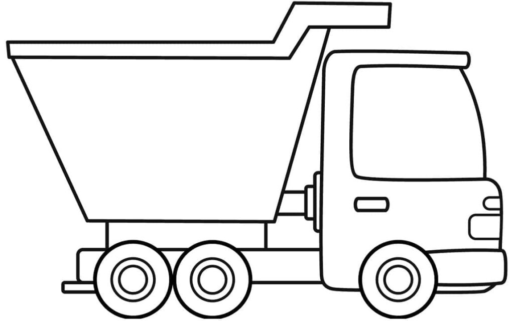 Desenho de Caminhão Caçamba Realista para Colorir e Imprimir