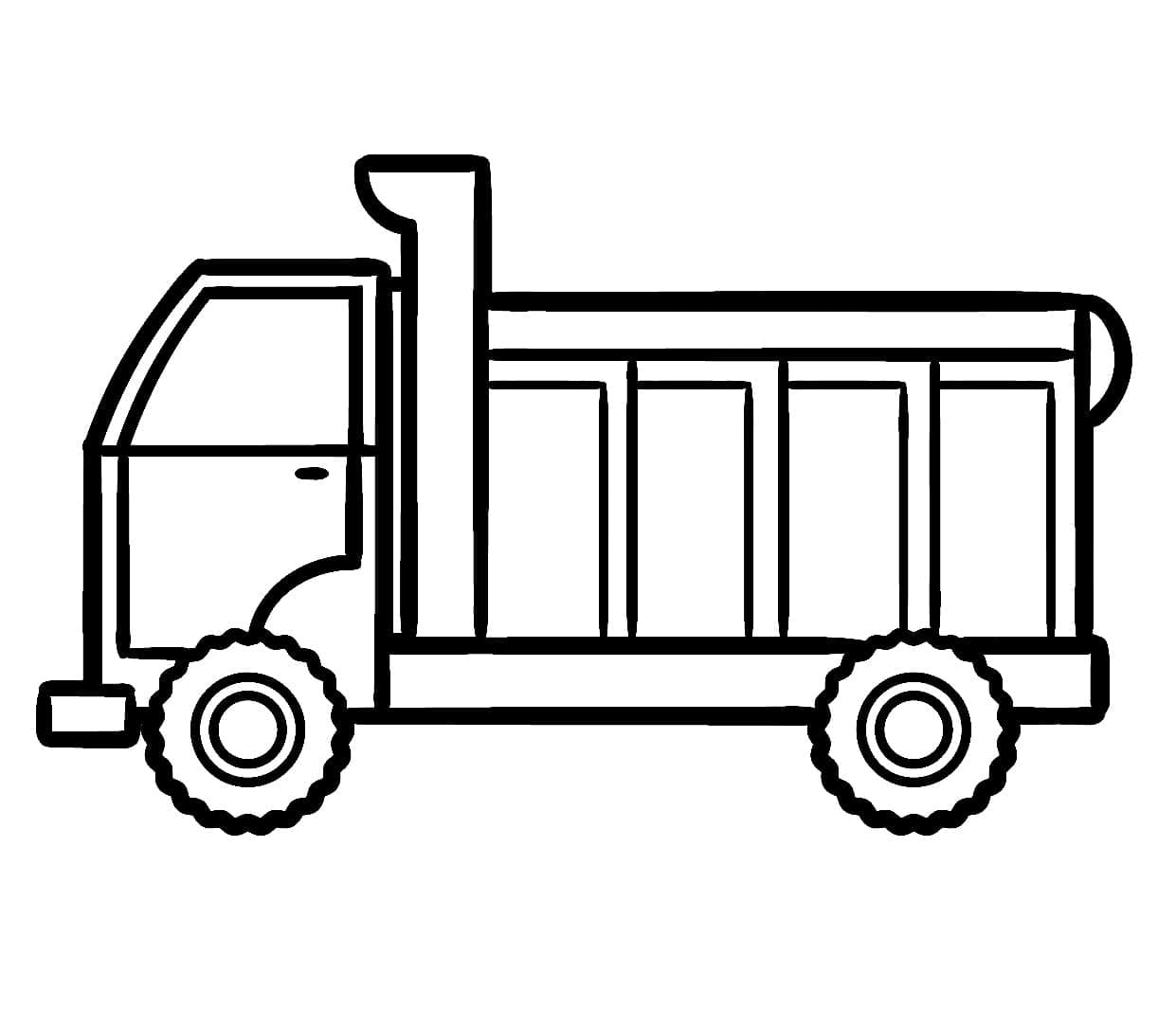 Desenho de Caminhão Caçamba Vazio para Colorir e Imprimir