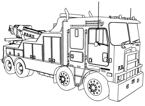 Desenho de caminhão de Bombeiros para Colorir e Imprimir grátis