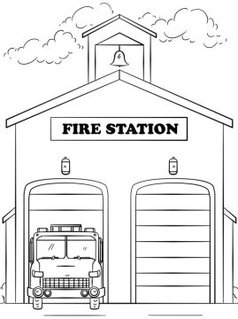 Desenho de Corpo de Bombeiros para Colorir e Imprimir Pdf grátis