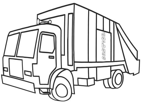 Desenho de caminhão de Lixo para Colorir e Imprimir grátis