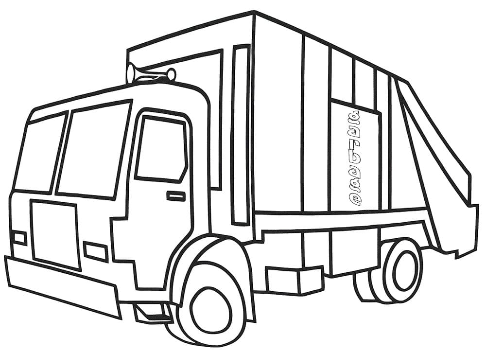Desenho de Caminhão de Lixo para Colorir e Imprimir Grátis