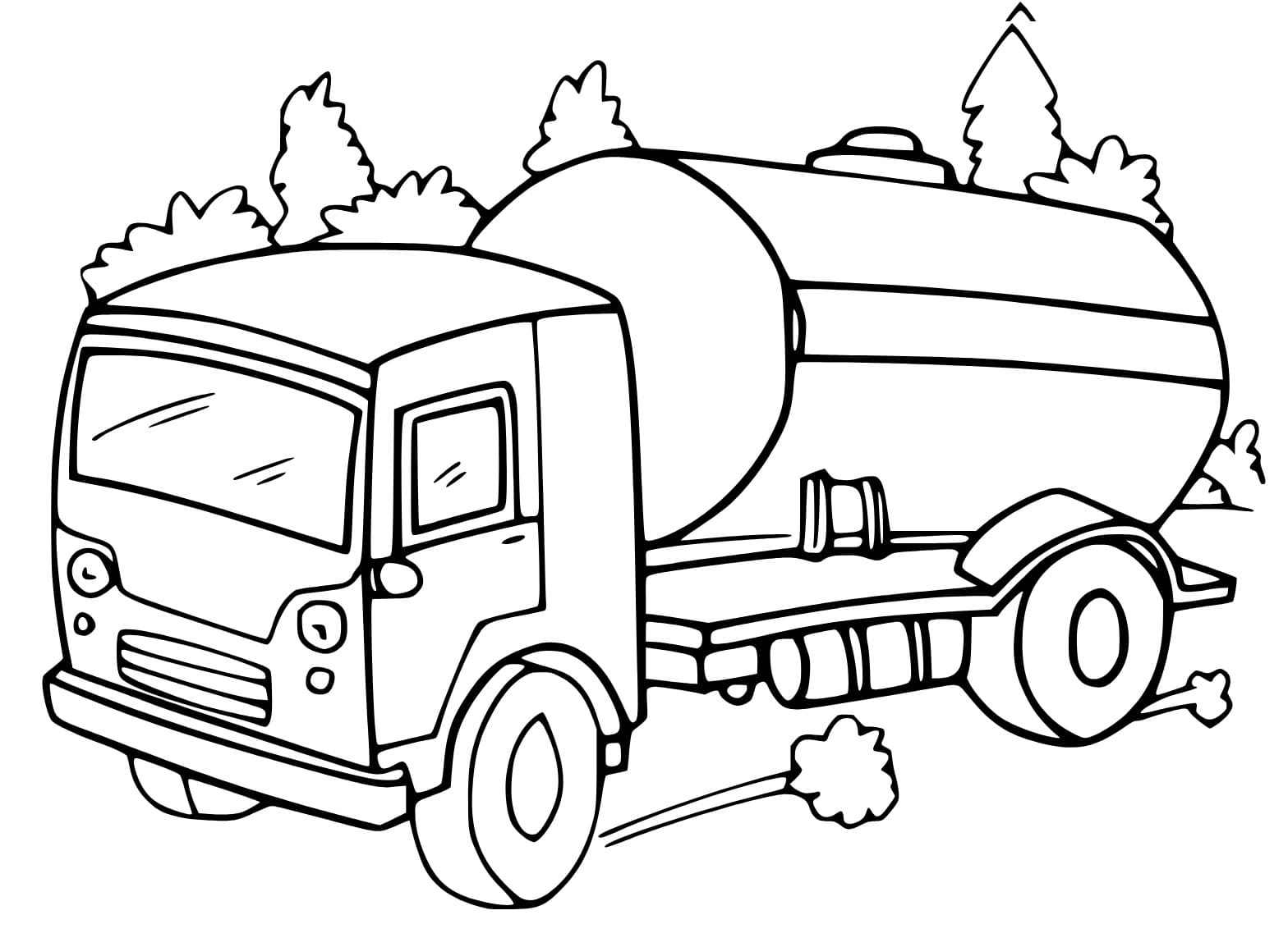 Desenho de Caminhão Tanque Grátis para Colorir