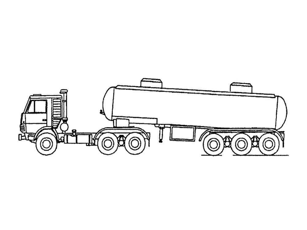 Desenho de Caminhão Tanque Imprimivel para Colorir