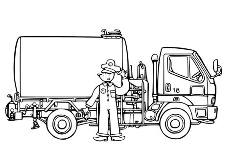Desenho de O caminhão Tanque para Colorir