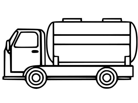Desenho de Um caminhão Tanque de água para Colorir