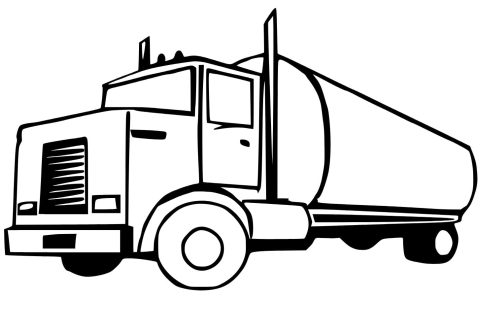 Desenho de Um caminhão Tanque para Colorir