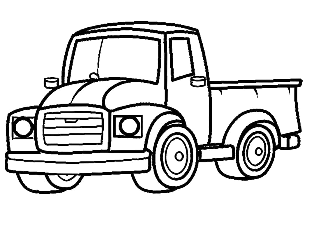 Desenho de Caminhão Clássico para Colorir