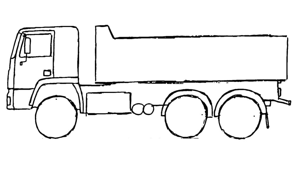 Desenho de Caminhão Fácil para Colorir