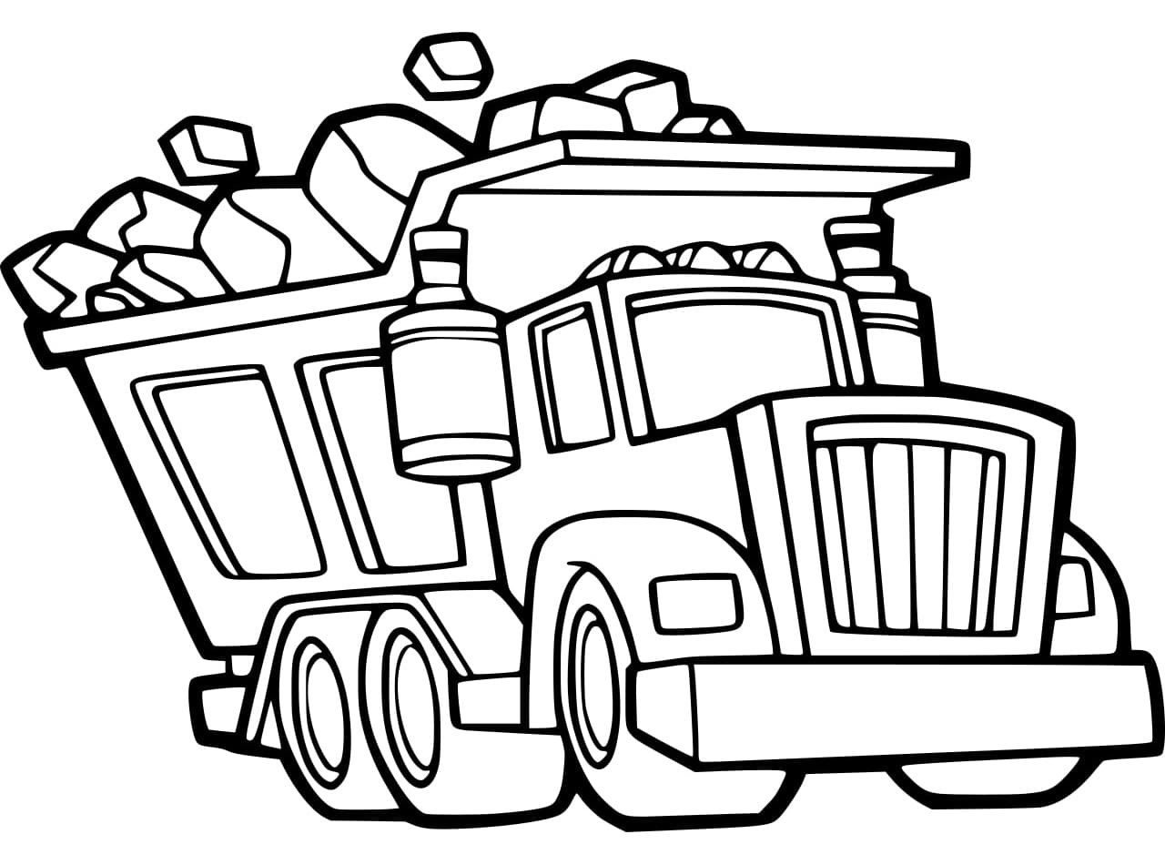 Desenho de Caminhão Grande para Colorir