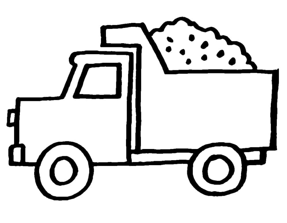 Desenho de Caminhão Muito Fácil para Colorir