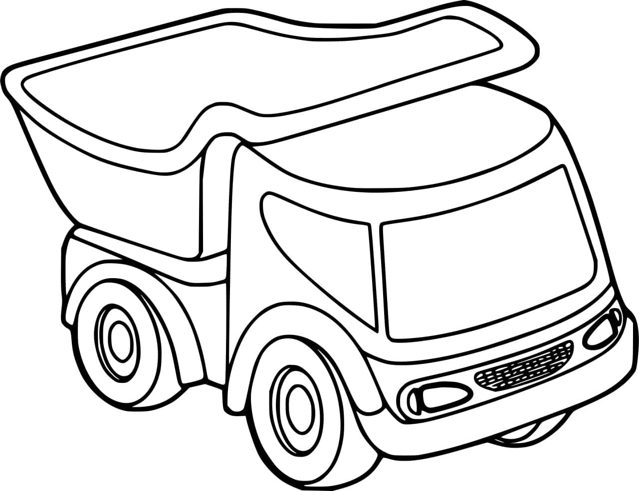 Desenho de Caminhão de Brinquedo para Colorir