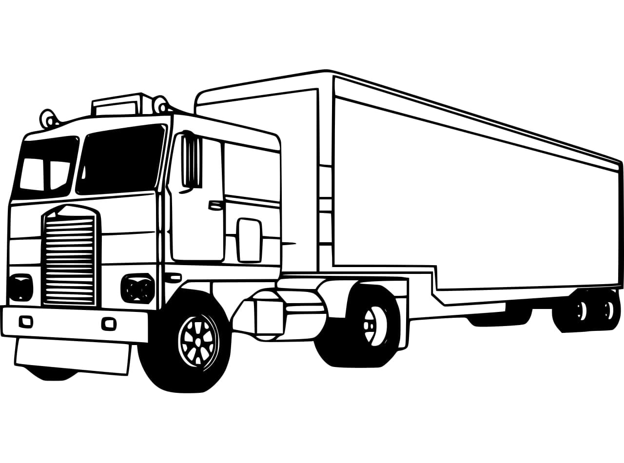 Desenho de um Belo Caminhão para Colorir