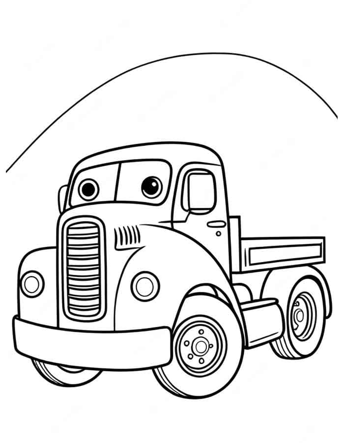 Desenho de um Caminhão Animado para Colorir