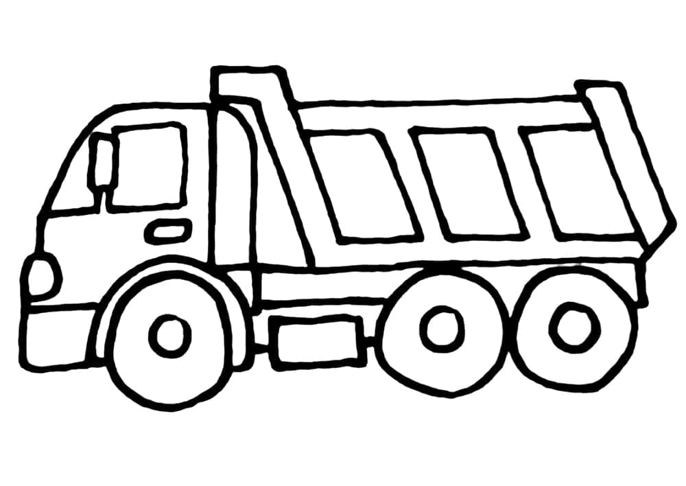 Desenho de um Caminhão Fácil para Colorir