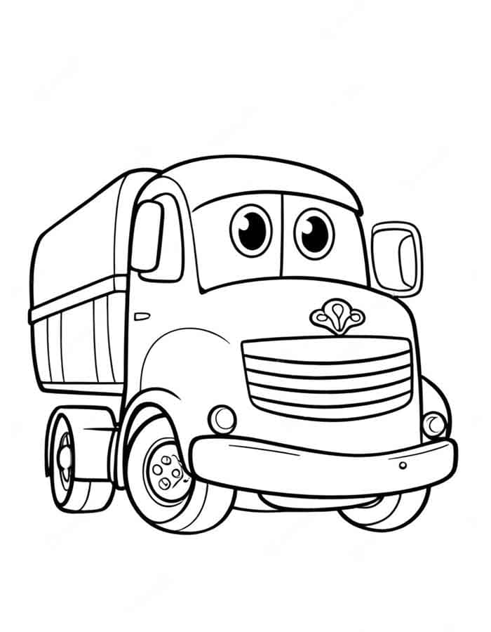 Desenho de um Caminhão Muito Fofo para Colorir