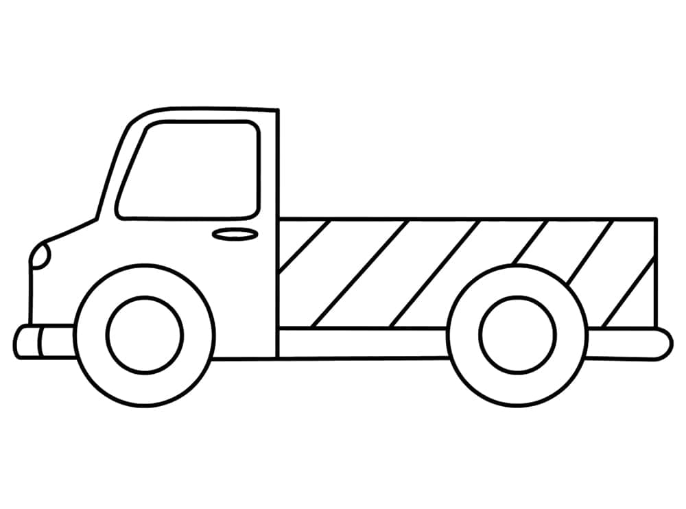 Desenho de um Caminhão Simples para Colorir