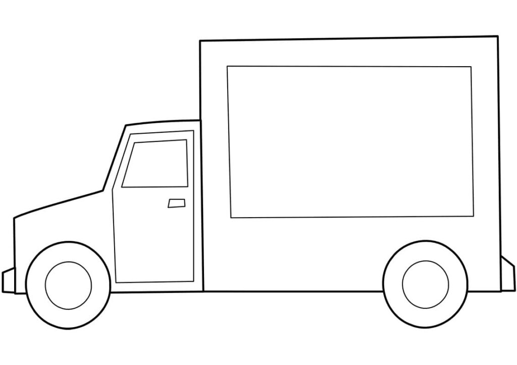 Desenho de Caminhão Grande para Colorir e Imprimir