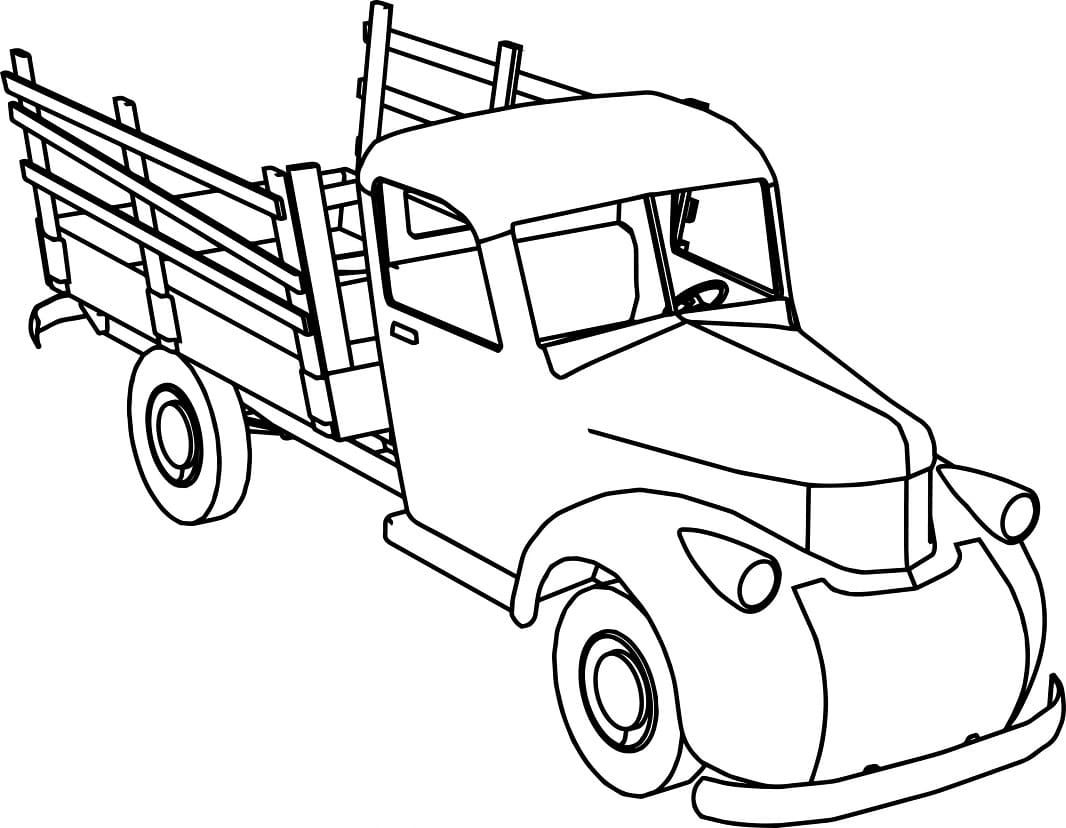 Desenho de Caminhão Moderno para Colorir e Imprimir