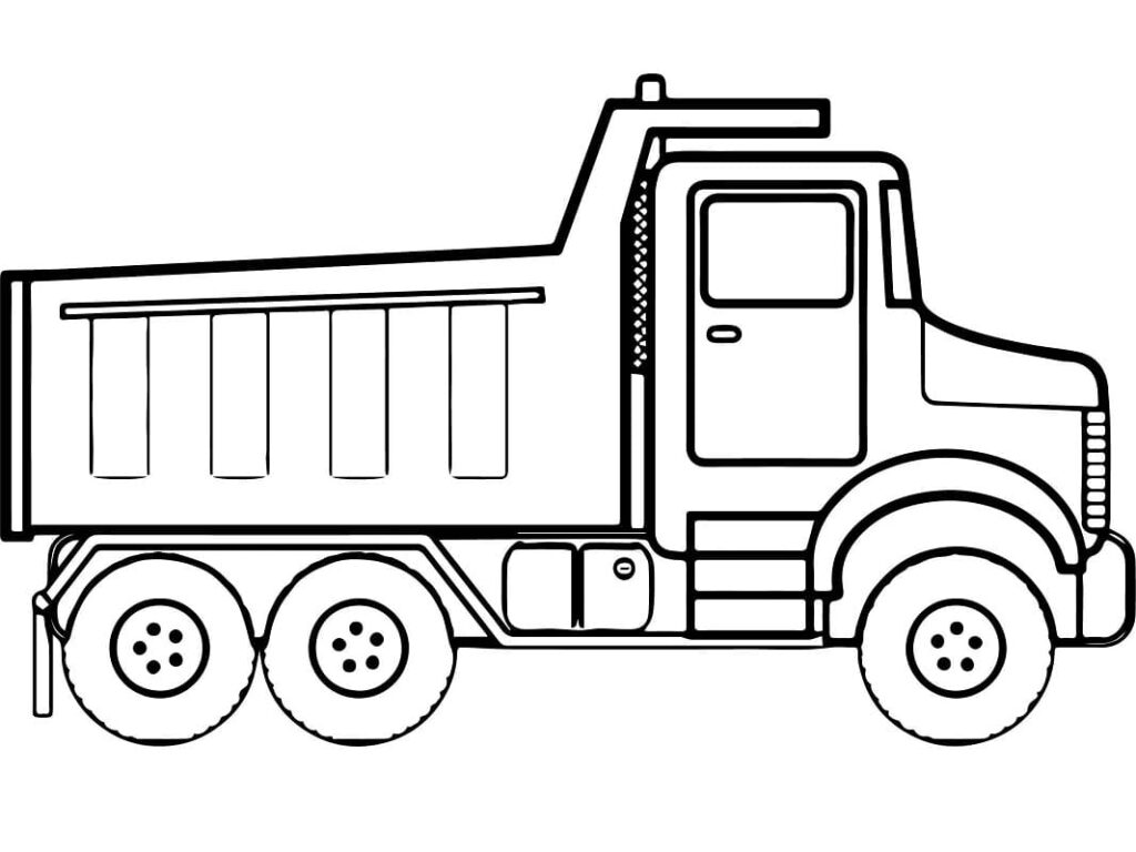 Desenho de Caminhão na Cidade para Colorir e Imprimir