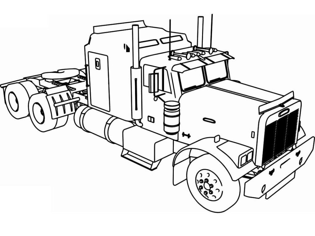 Desenho de Caminhão para Colorir e Imprimir Pdf Grátis