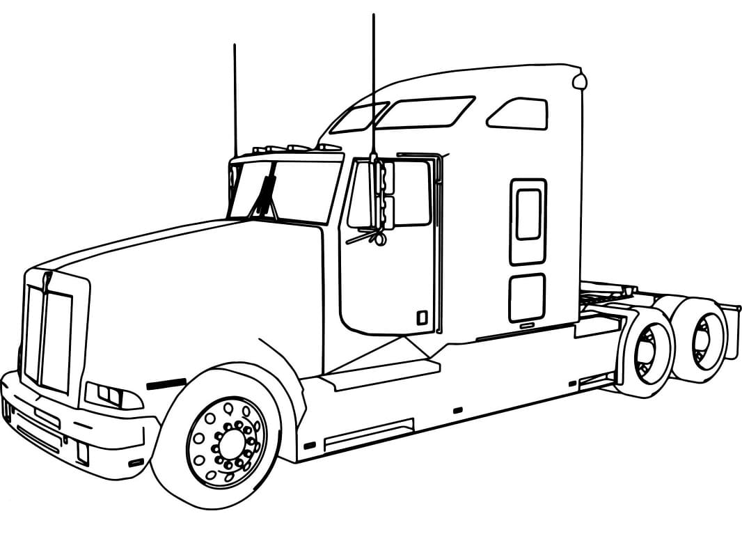 Desenho de Caminhão para Colorir Usando Giz de Cera