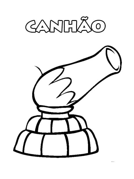 Desenho de Canhão de Circo para Colorir