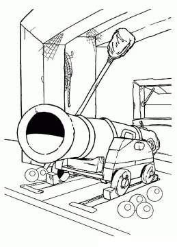 Desenho de canhão de Navio para Colorir
