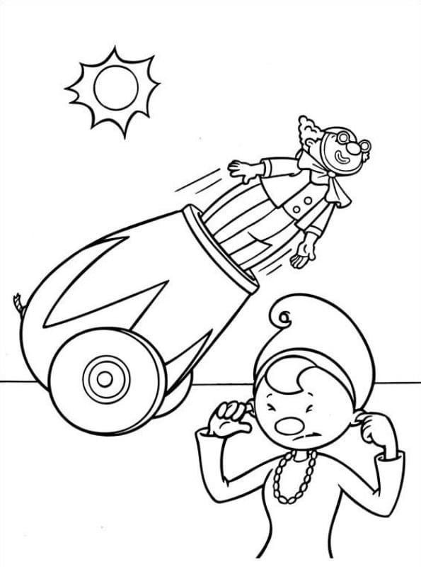 Desenho de Canhão de Palhaço para Colorir