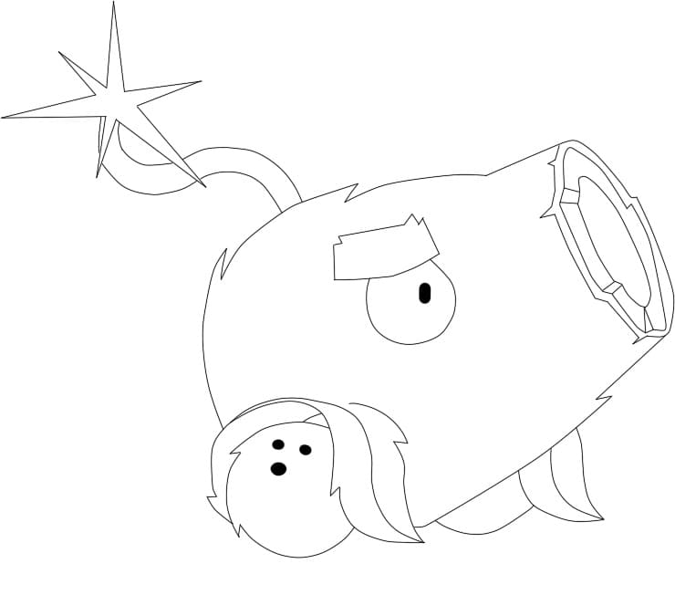 Desenho de Canhão de Plants Vs Zombies para Colorir