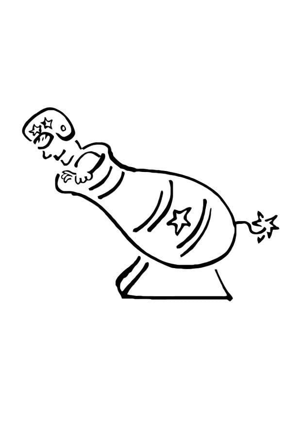 Desenho de Canhão Humano para Colorir