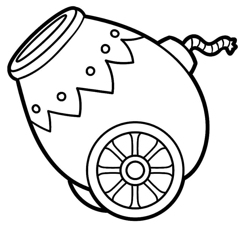 Desenho de Canhão para Colorir