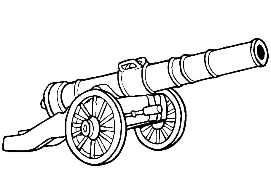Desenho de um Canhão para Colorir