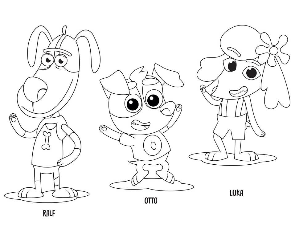 Desenho Caninopolis Ralf Otto Luka para Colorir