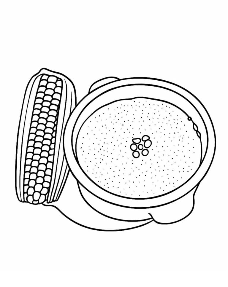 Desenho de Canjica Imprimivel para Crianças para Colorir