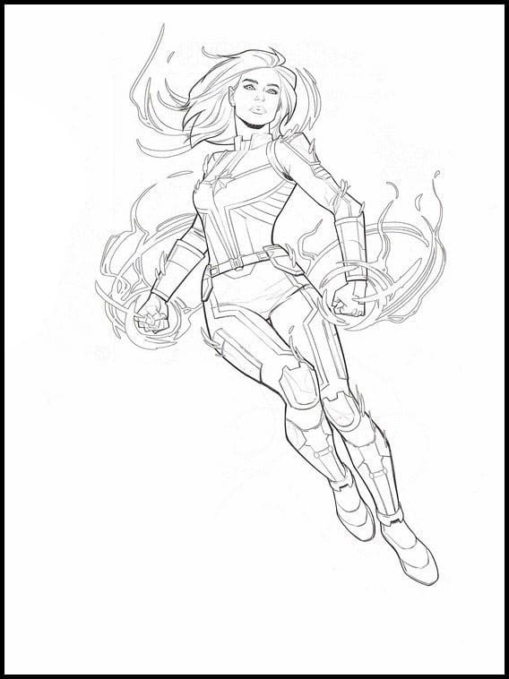 Desenho de Capitã Marvel Grátis Pdf para Colorir