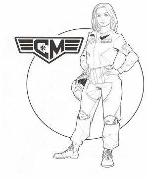 Desenho de capitã Marvel Imprimível para Imprimir e Colorir