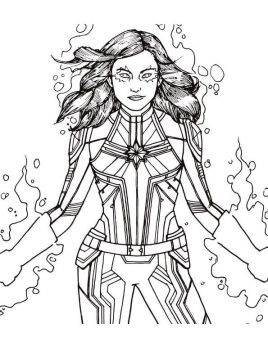 Desenho de capitã Marvel Imprimível Pdf para Colorir