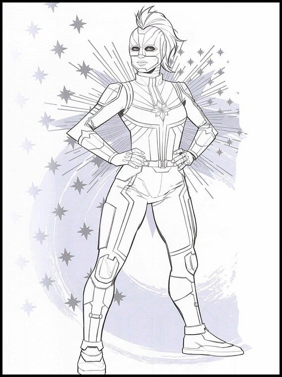 Desenho de Capitã Marvel para Colorir Download
